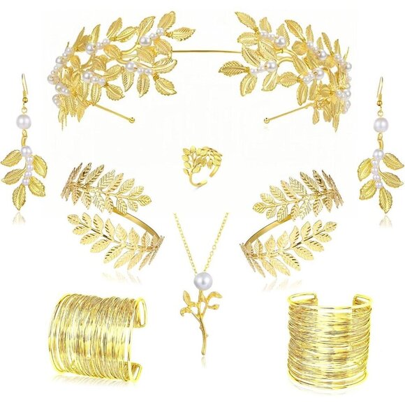 Greek Goddess Costume Accessories Set Women Jewelry Laurel Leaf Crown main image 5